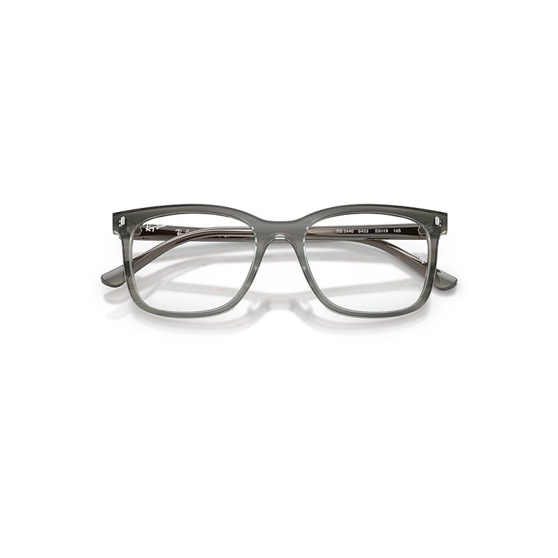 Ray-Ban Rb5446 Optics Eyeglasses Striped Grey Frame Clear Lenses Polarized by RAY-BAN