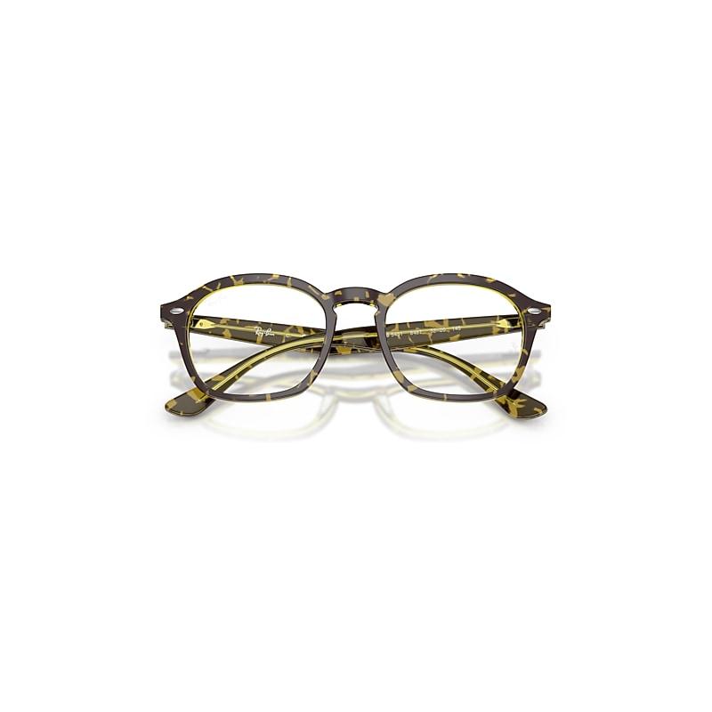 Ray-Ban Rb5451 Optics Eyeglasses Havana On Transparent Green Frame Clear Lenses Polarized by RAY-BAN