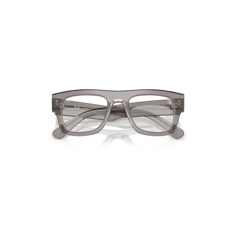 Ray-Ban Rb5517m Optics Scuderia Ferrari Collection Eyeglasses Opal Grey Frame Clear Lenses Polarized by RAY-BAN
