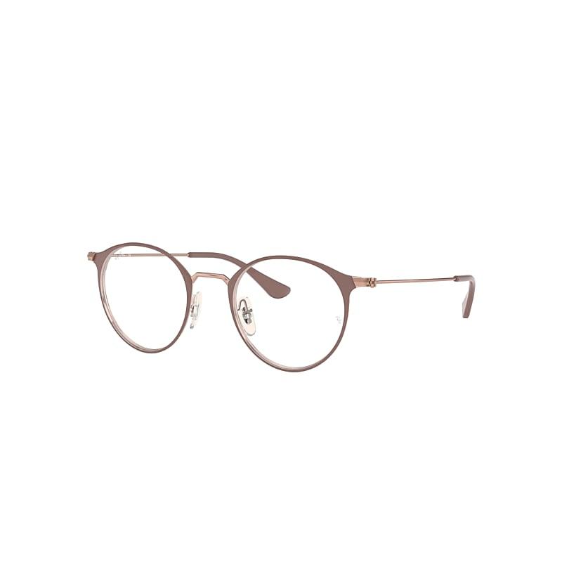 Ray-Ban Rb6378 Optics Eyeglasses Bronze-copper Frame Clear Lenses Polarized by RAY-BAN