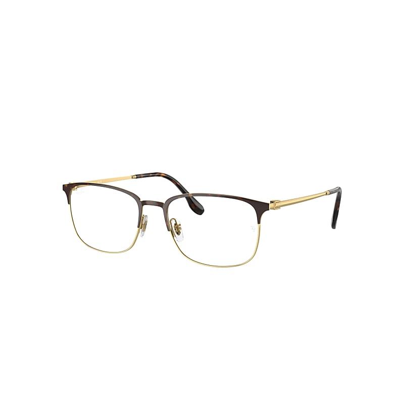 Ray-Ban Rb6494 Optics Eyeglasses Gold Frame Clear Lenses Polarized by RAY-BAN