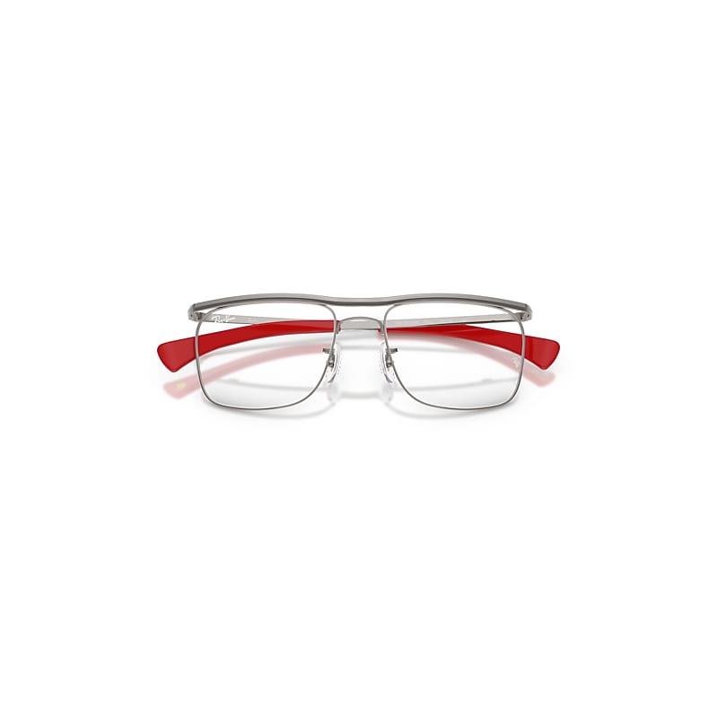 Ray-Ban Rb6519m Optics Scuderia Ferrari Collection Eyeglasses Gunmetal Frame Clear Lenses Polarized by RAY-BAN