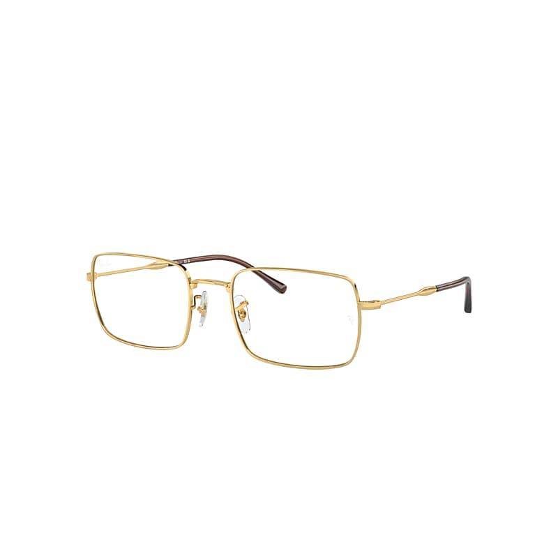 Ray-Ban Rb6520 Optics Eyeglasses Arista Gold Frame Clear Lenses Polarized by RAY-BAN