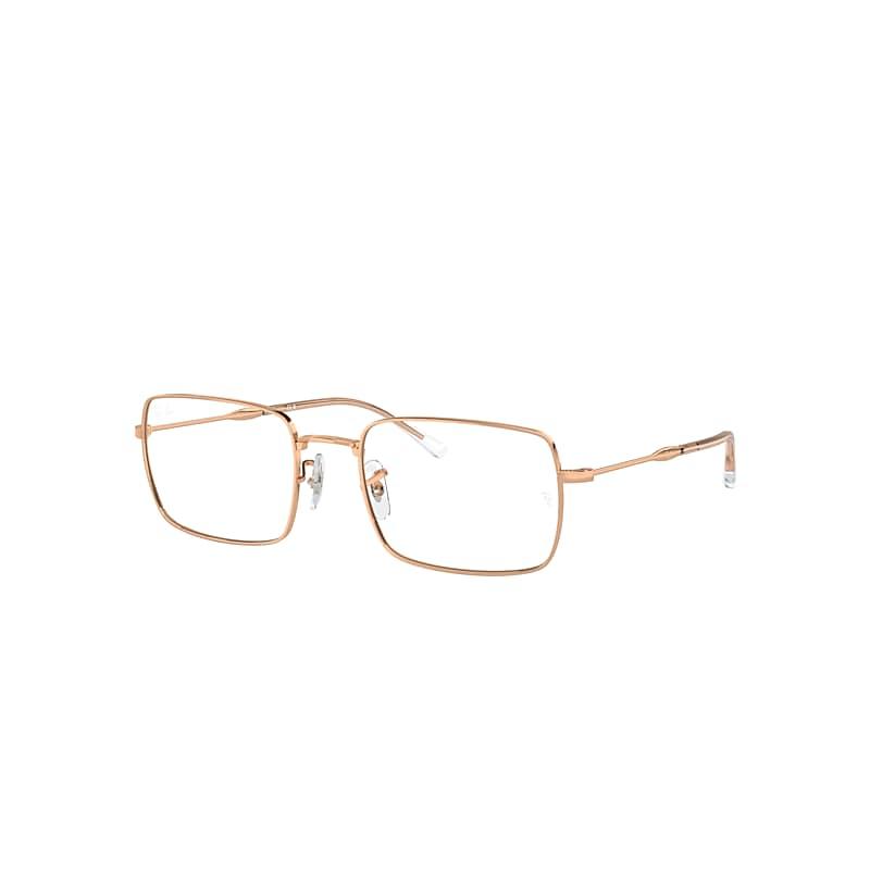 Ray-Ban Rb6520 Optics Eyeglasses Rose Gold Frame Clear Lenses Polarized by RAY-BAN
