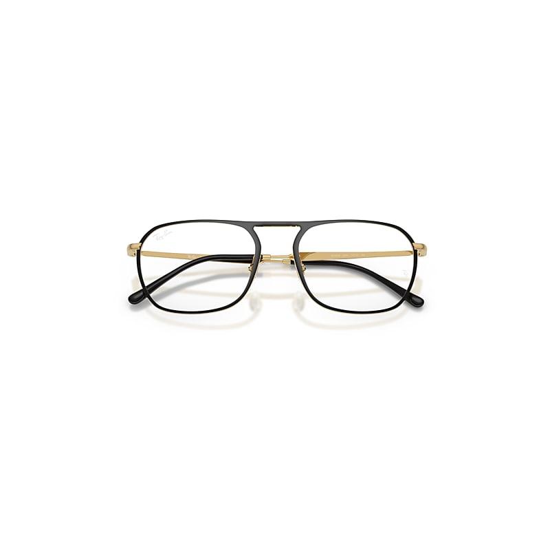 Ray-Ban Rb6548 Optics Eyeglasses Arista Gold Frame Clear Lenses Polarized by RAY-BAN