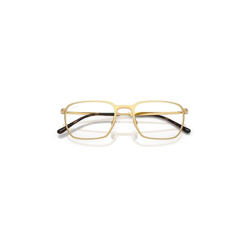 Ray-Ban Rb6549 Optics Eyeglasses Arista Gold Frame Clear Lenses Polarized by RAY-BAN