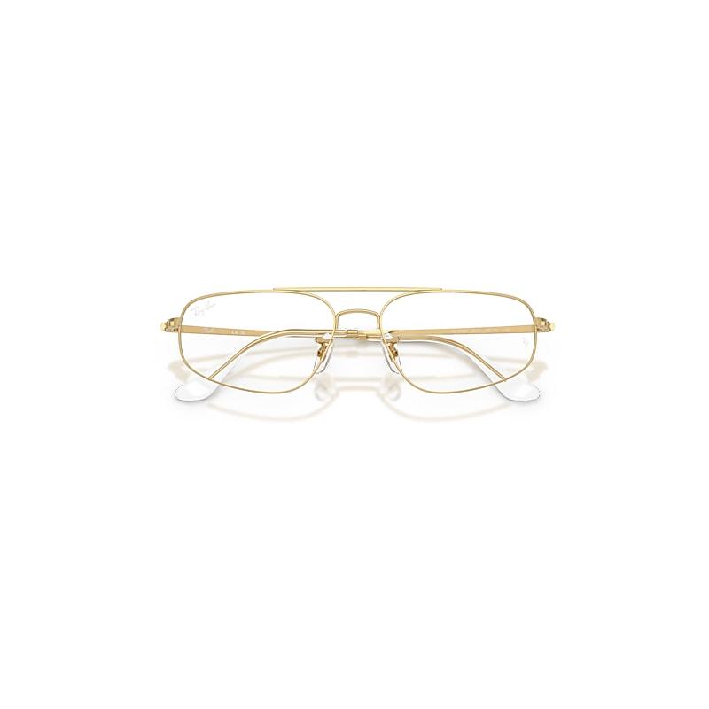 Ray-Ban Rb6550 Optics Eyeglasses Arista Gold Frame Clear Lenses Polarized by RAY-BAN
