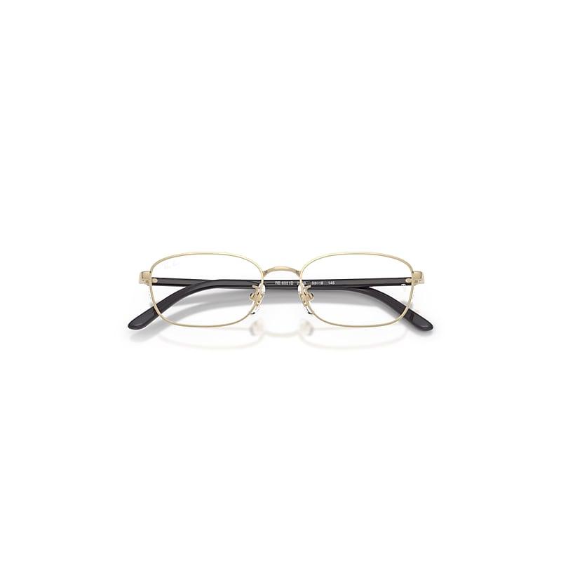 Ray-Ban Rb6551d Optics Eyeglasses Pale Gold Frame Clear Lenses Polarized by RAY-BAN