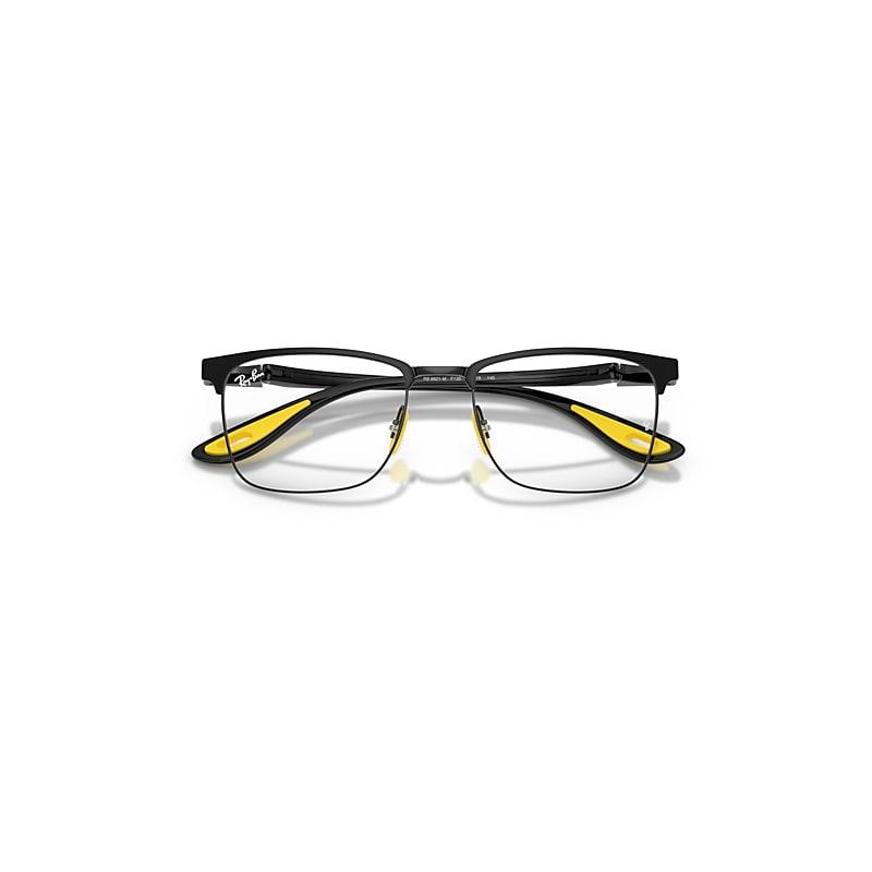 Ray-Ban Rb6621m Optics Scuderia Ferrari Collection Eyeglasses Black Frame Clear Lenses Polarized by RAY-BAN