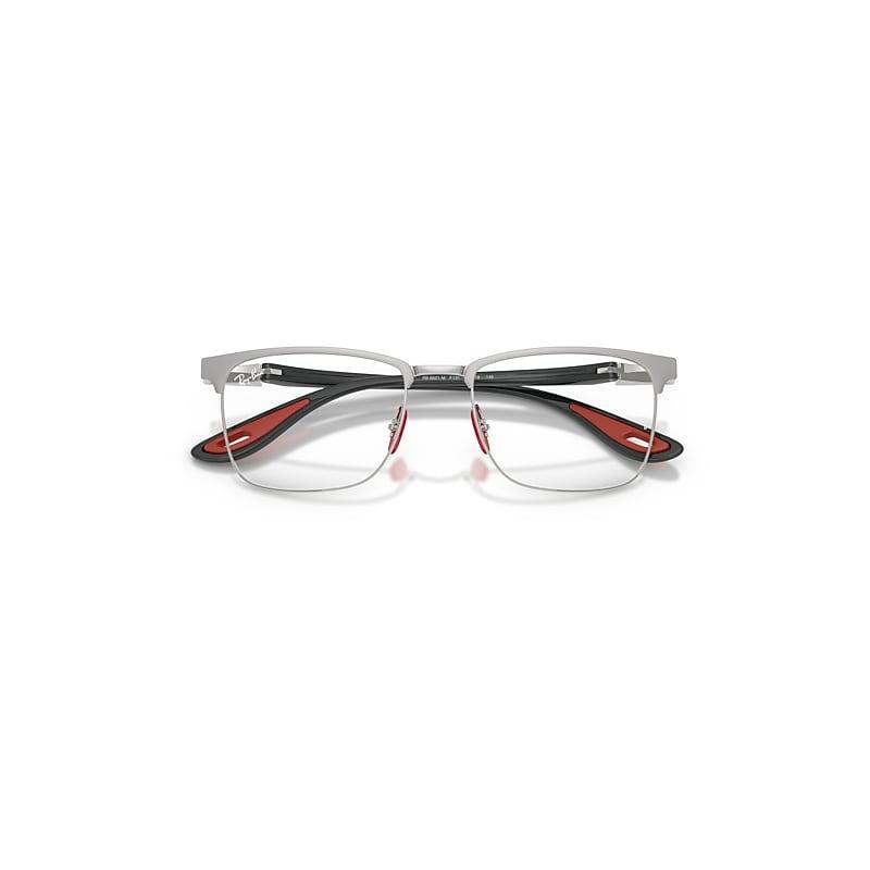 Ray-Ban Rb6621m Optics Scuderia Ferrari Collection Eyeglasses Grey Frame Clear Lenses Polarized by RAY-BAN