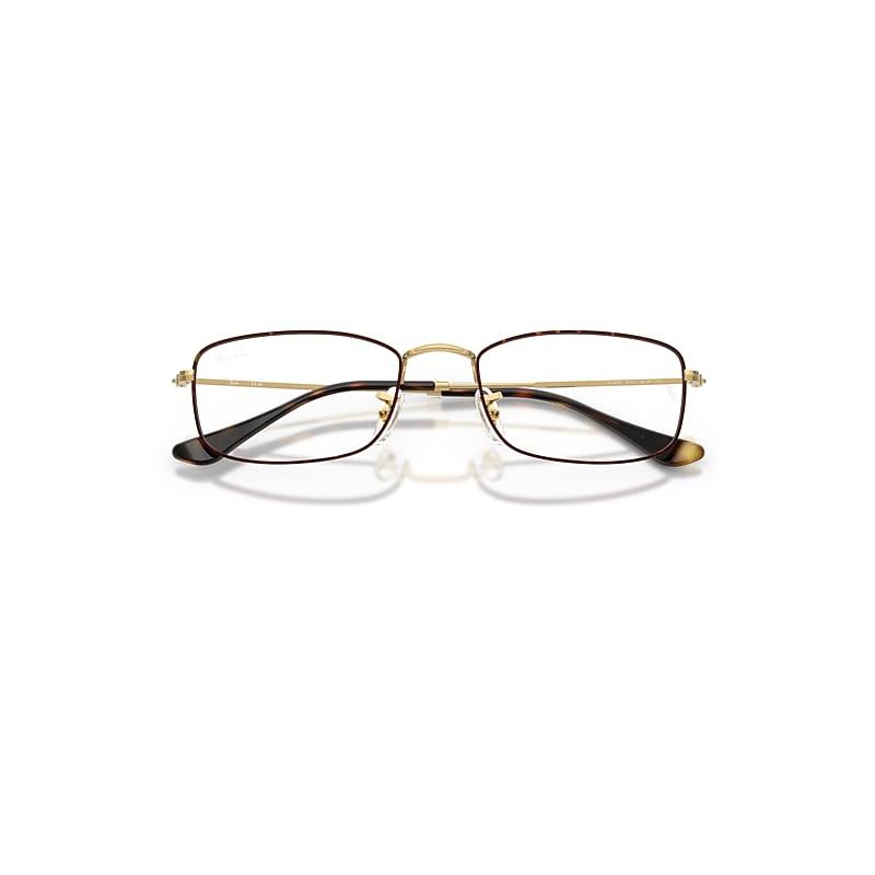 Ray-Ban Rb6647 Optics Eyeglasses Gold Frame Clear Lenses Polarized by RAY-BAN