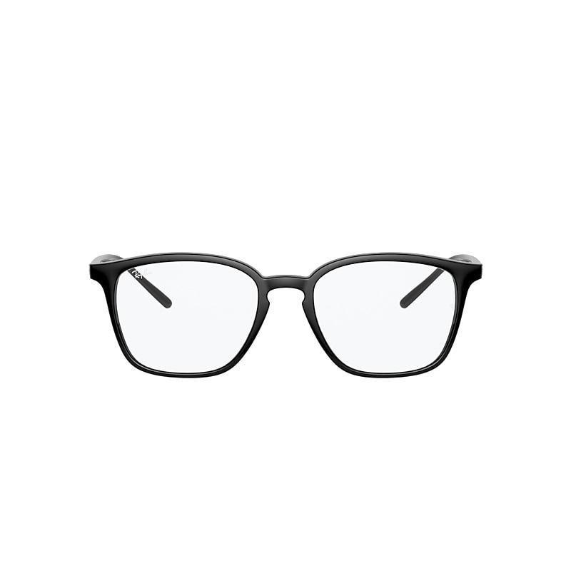 Ray-Ban Rb7185f Eyeglasses Shiny Black Frame Clear Lenses by RAY-BAN