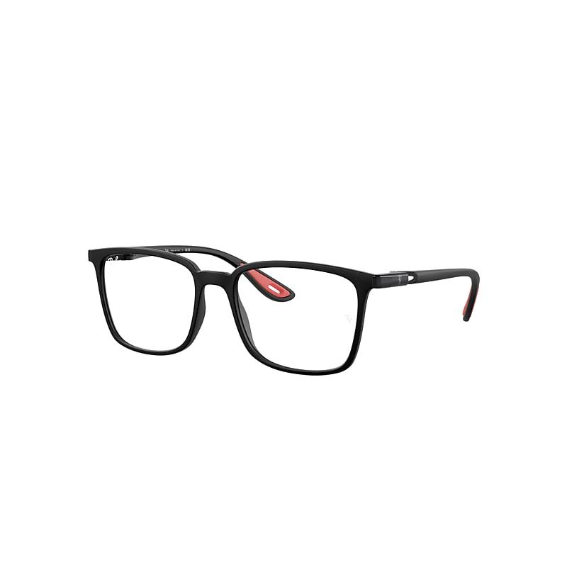 Ray-Ban Rb7240m Optics Scuderia Ferrari Collection Eyeglasses Black Frame Clear Lenses Polarized by RAY-BAN