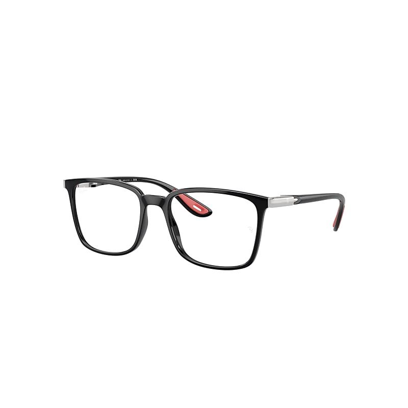 Ray-Ban Rb7240m Optics Scuderia Ferrari Collection Eyeglasses Black Frame Clear Lenses Polarized by RAY-BAN