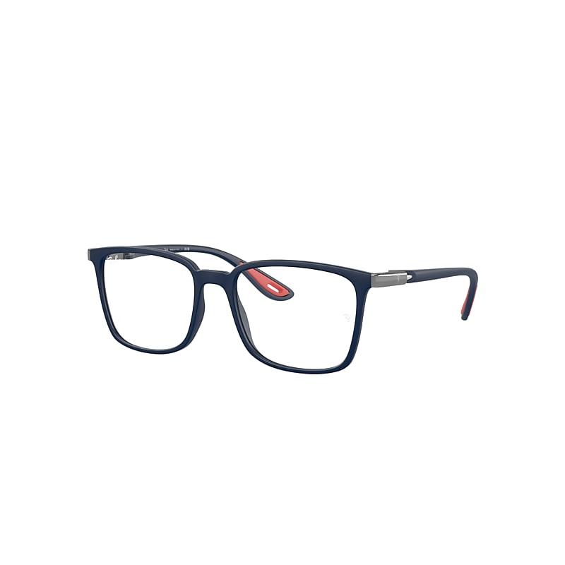 Ray-Ban Rb7240m Optics Scuderia Ferrari Collection Eyeglasses Blue Frame Clear Lenses Polarized by RAY-BAN