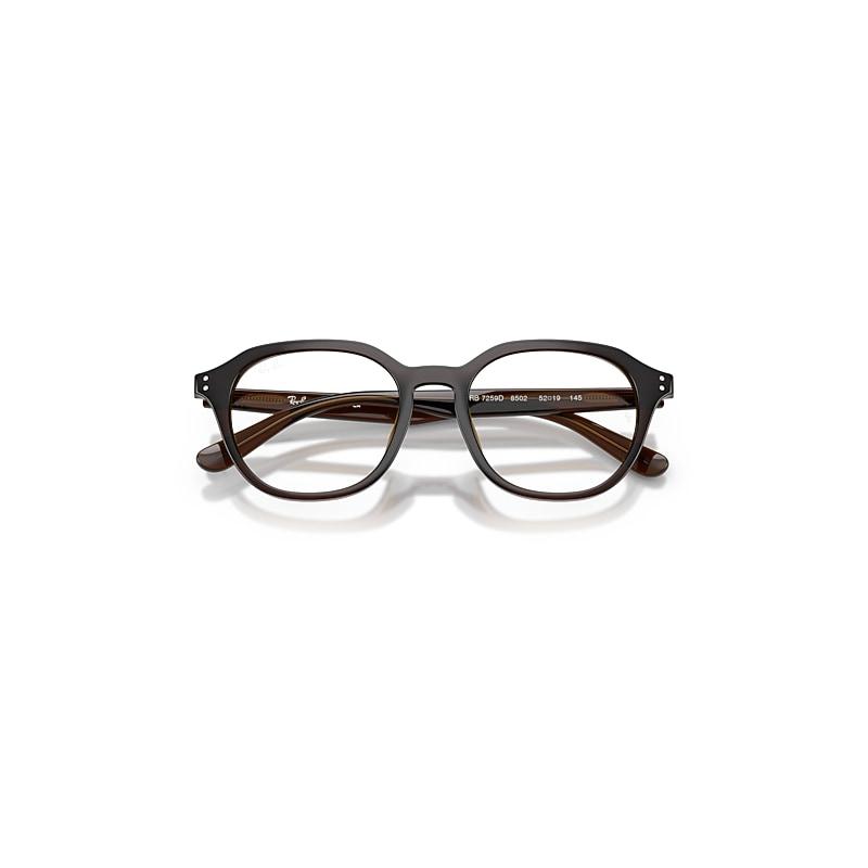 Ray-Ban Rb7259d Optics Eyeglasses Transparent Brown Frame Clear Lenses Polarized by RAY-BAN