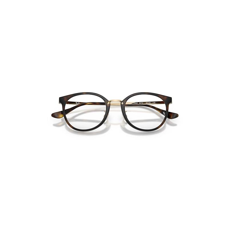 Ray-Ban Rb7266d Optics Eyeglasses Pale Gold Frame Clear Lenses Polarized by RAY-BAN
