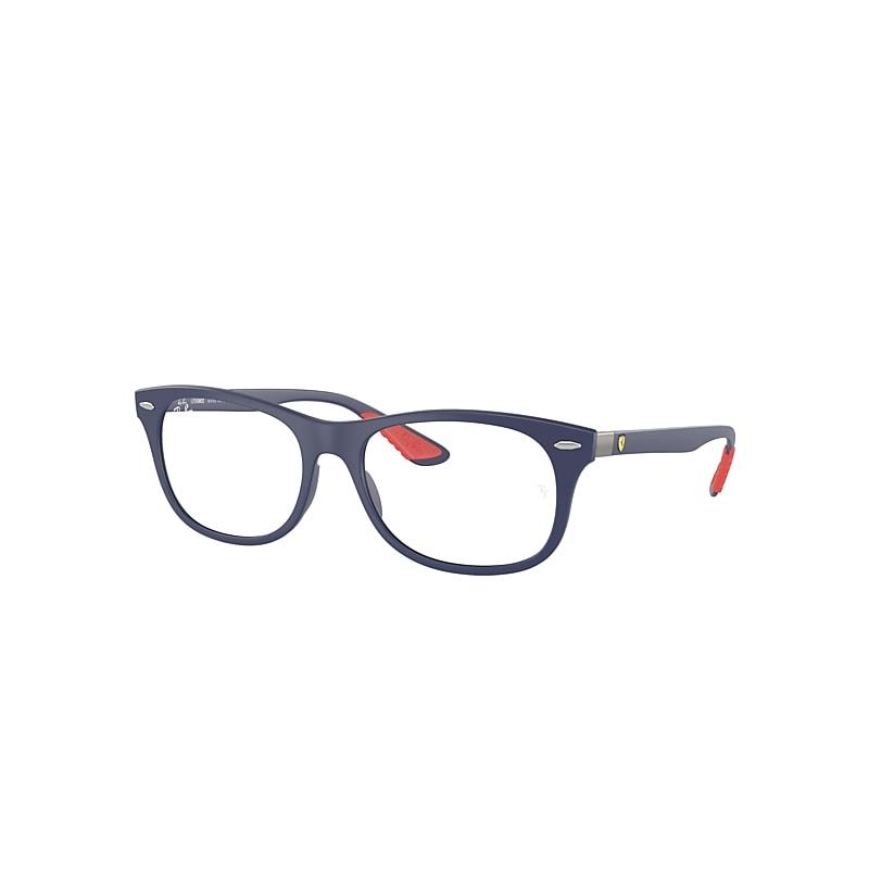 Ray-Ban Rb7307m Optics Scuderia Ferrari Collection Eyeglasses Blue Frame Clear Lenses Polarized by RAY-BAN