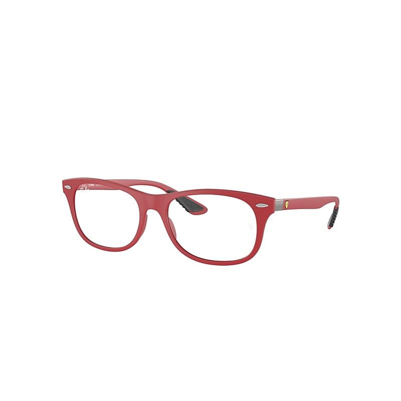 Ray-Ban Rb7307m Optics Scuderia Ferrari Collection Eyeglasses Red Frame Clear Lenses Polarized by RAY-BAN