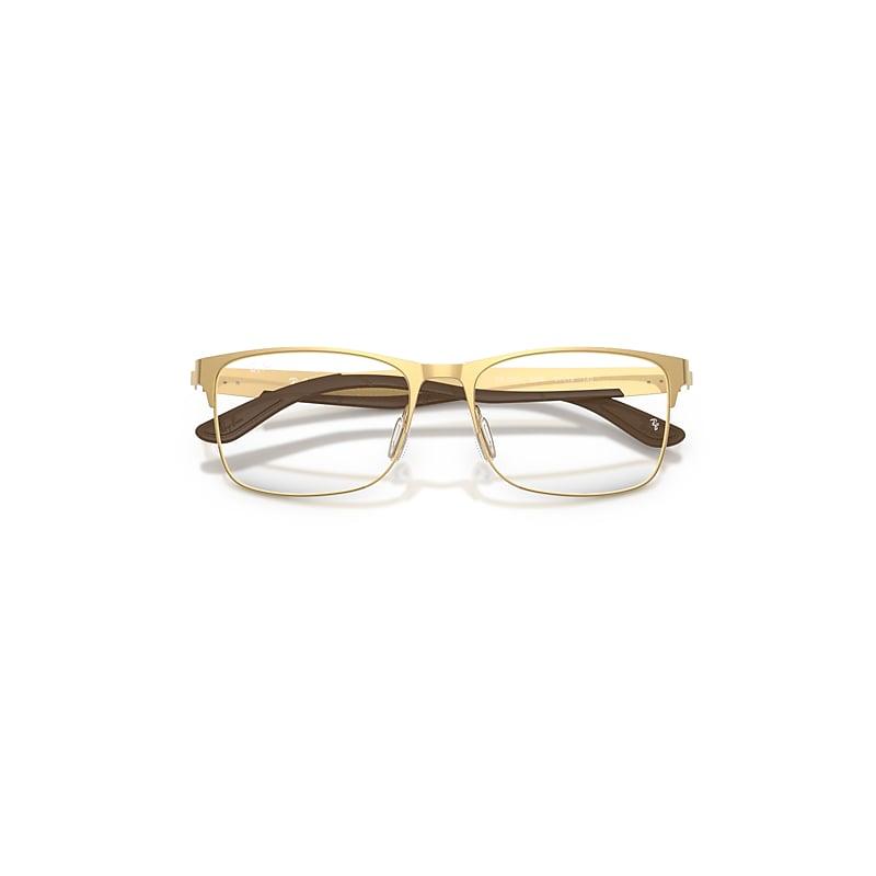 Ray-Ban Rb7550 Optics Eyeglasses Arista Gold Frame Clear Lenses Polarized by RAY-BAN