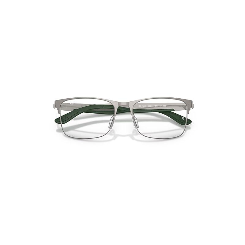Ray-Ban Rb7550 Optics Eyeglasses Gunmetal Frame Clear Lenses Polarized by RAY-BAN