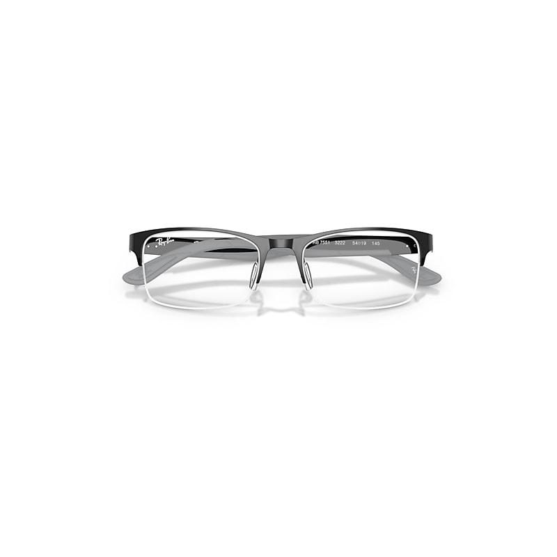 Ray-Ban Rb7551 Optics Eyeglasses Black Frame Clear Lenses Polarized by RAY-BAN