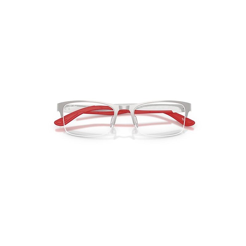 Ray-Ban Rb7551 Optics Eyeglasses Silver Frame Clear Lenses Polarized by RAY-BAN