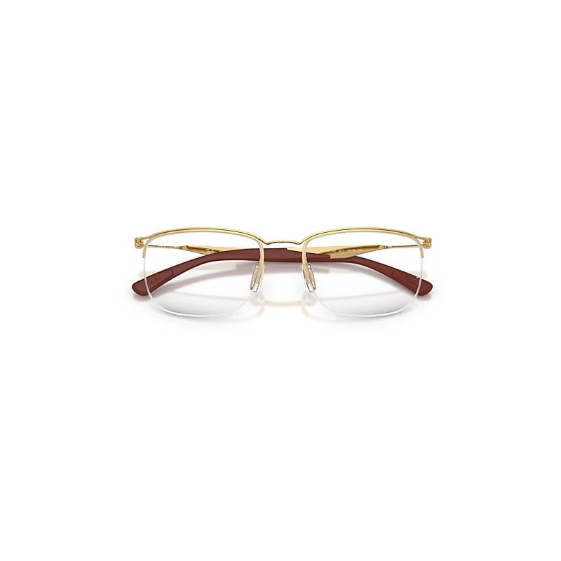 Ray-Ban Rb7552 Optics Eyeglasses Arista Gold Frame Clear Lenses Polarized by RAY-BAN