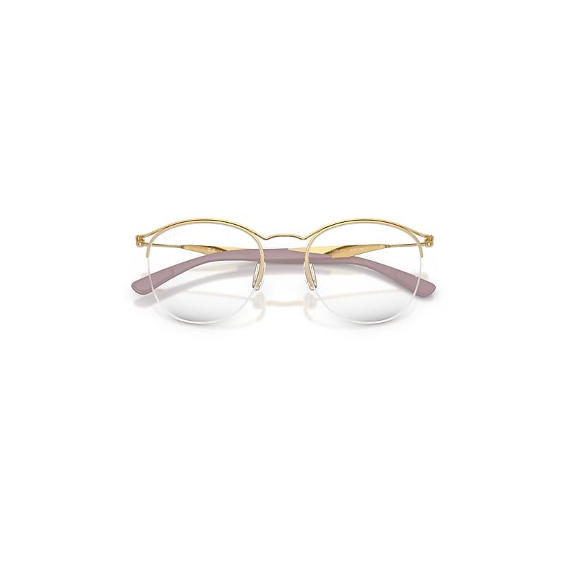 Ray-Ban Rb7553 Optics Eyeglasses Arista Gold Frame Clear Lenses Polarized by RAY-BAN