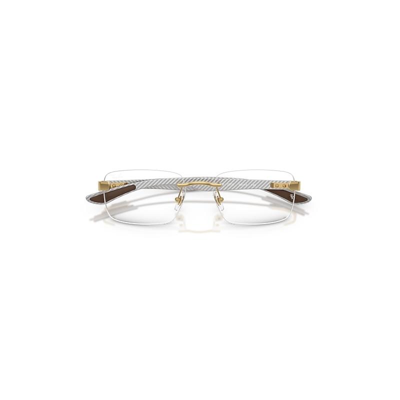 Ray-Ban Rb8423 Optics Eyeglasses Arista Gold Frame Clear Lenses Polarized by RAY-BAN