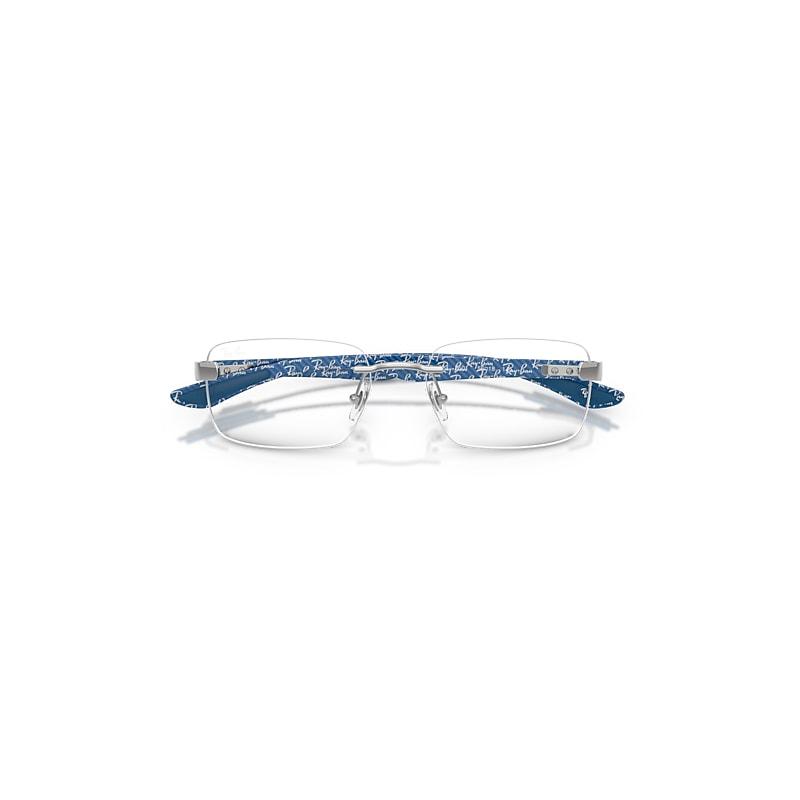 Ray-Ban Rb8423 Optics Eyeglasses Silver Frame Clear Lenses Polarized by RAY-BAN