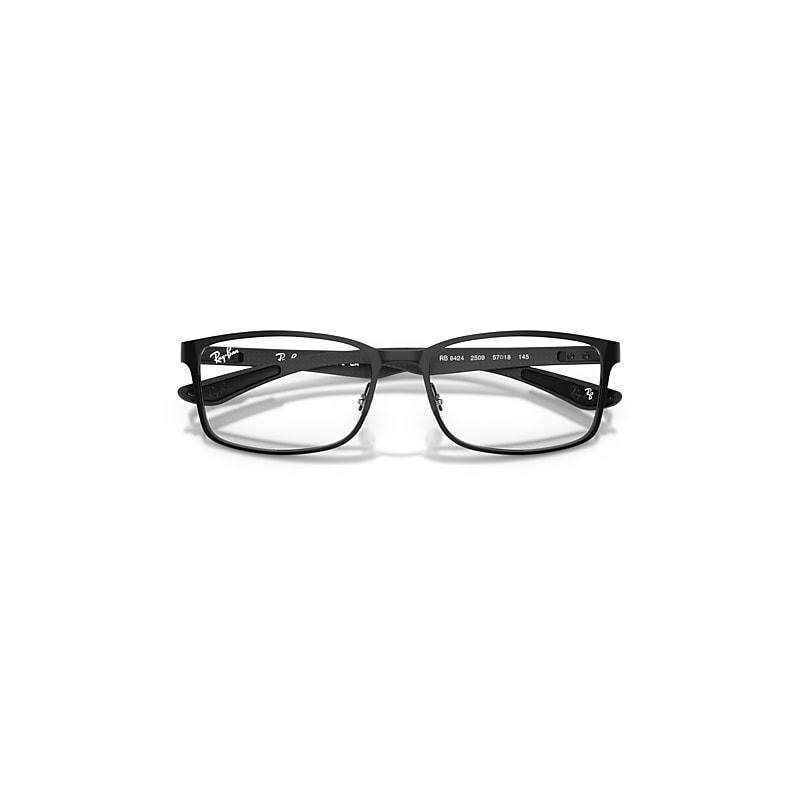 Ray-Ban Rb8424 Optics Eyeglasses Black Frame Clear Lenses Polarized by RAY-BAN