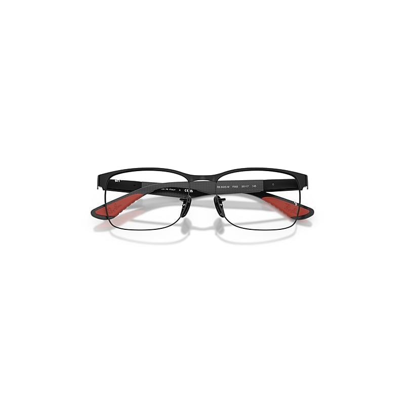 Ray-Ban Rb8425m Optics Scuderia Ferrari Collection Eyeglasses Matte Black Frame Clear Lenses Polarized by RAY-BAN