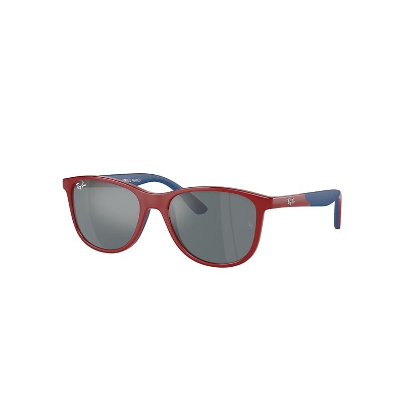 Ray-Ban Rb9077s Kids Bio-based Sunglasses Red On Blue Frame Grey Lenses by RAY-BAN