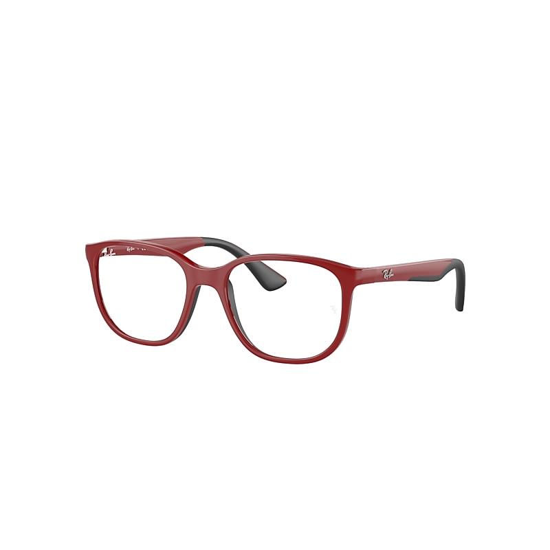 Ray-Ban Rb9078v Optics Kids Bio-based Eyeglasses Red On Black Frame Clear Lenses Polarized by RAY-BAN