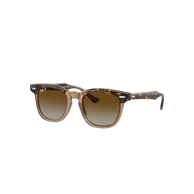Ray-Ban Rb9098s Kids Sunglasses Havana On Transparent Frame Brown Lenses Polarized by RAY-BAN