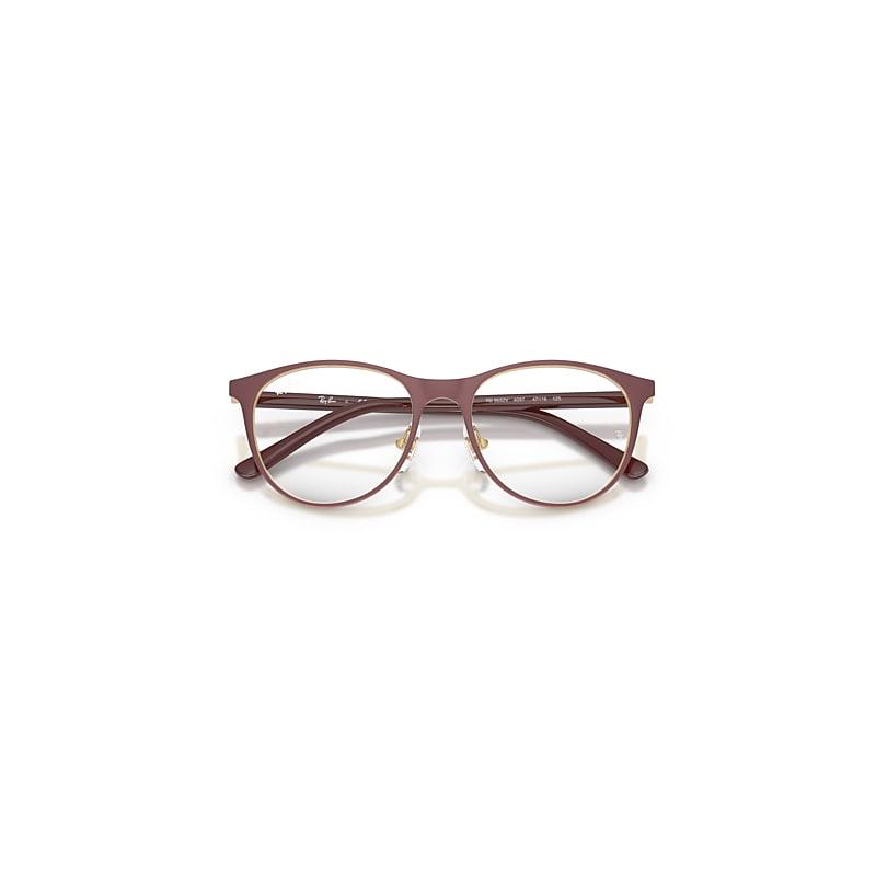 Ray-Ban Rb9552v Optics Kids Eyeglasses Dark Red Frame Clear Lenses Polarized by RAY-BAN