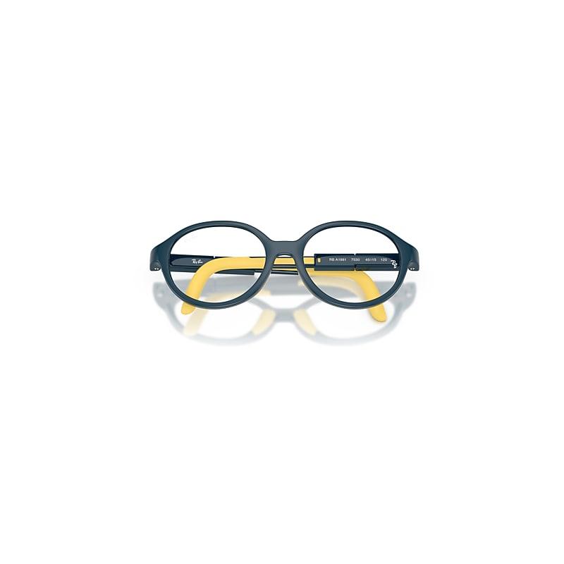 Ray-Ban Rba1981 Optics Kids Bio-based Eyeglasses Blue & Yellow Frame Clear Lenses Polarized by RAY-BAN