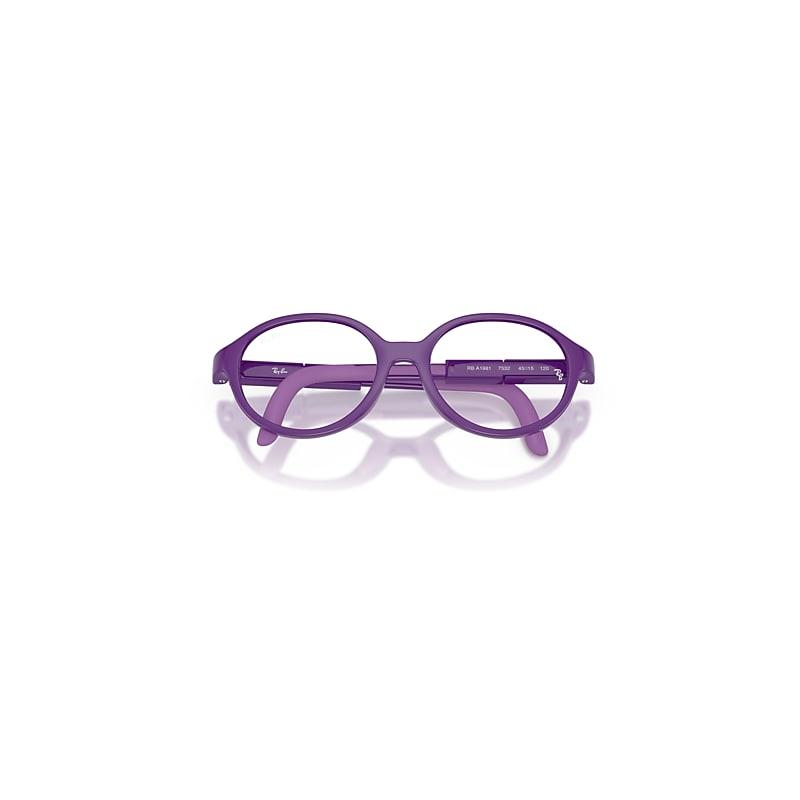 Ray-Ban Rba1981 Optics Kids Bio-based Eyeglasses Violet Frame Clear Lenses Polarized by RAY-BAN