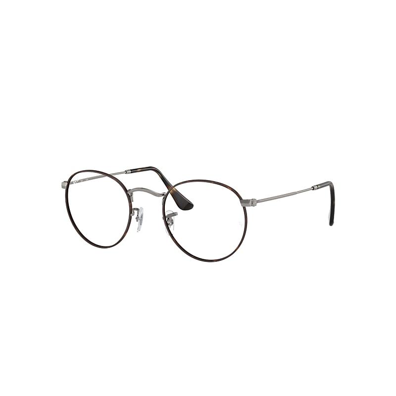 Ray-Ban Round Metal Optics Eyeglasses Gunmetal Frame Clear Lenses by RAY-BAN