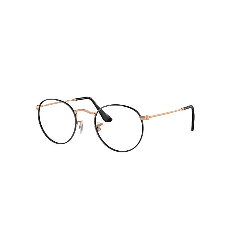 Ray-Ban Round Metal Optics Eyeglasses Rose Gold Frame Clear Lenses by RAY-BAN