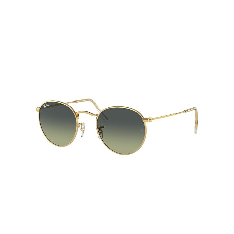 Ray-Ban Round Metal Sunglasses Arista Gold Frame Green Lenses by RAY-BAN