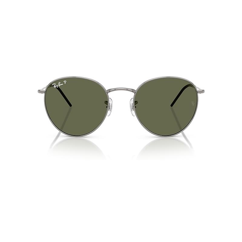 Ray-Ban Round Reverse Sunglasses Gunmetal Frame Green Lenses Polarized by RAY-BAN