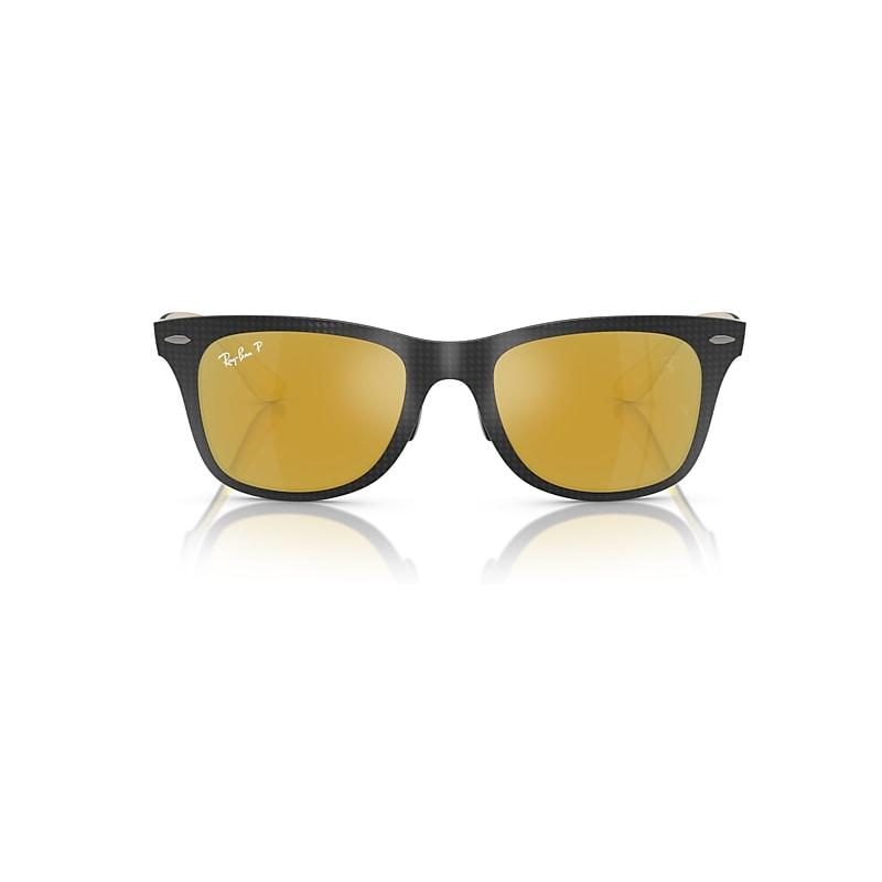 Ray-Ban Scuderia Ferrari Monza Ltd | Rb8395m Sunglasses Dark And Yellow Carbon Frame Brown Lenses Polarized by RAY-BAN