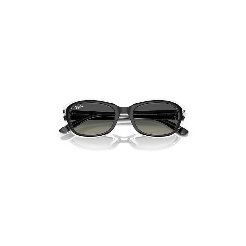 Ray-Ban State Street Kids Sunglasses Black On Transparent Frame Grey Lenses by RAY-BAN
