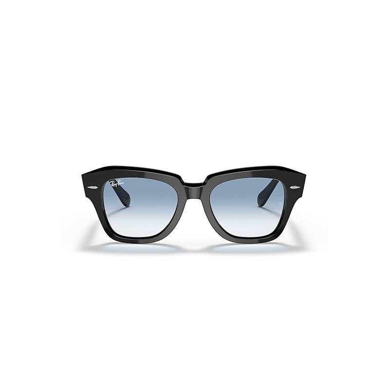 Ray-Ban State Street Sunglasses Black Frame Blue Lenses by RAY-BAN