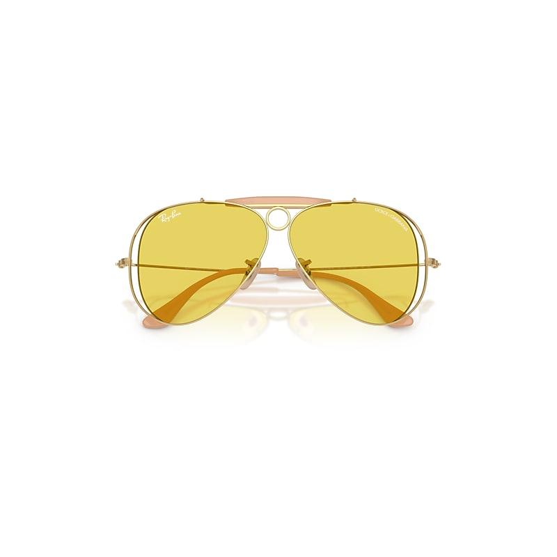 Ray-Ban The Shooter By Dolce&gabbana Sunglasses Arista Gold Frame Yellow Lenses by RAY-BAN