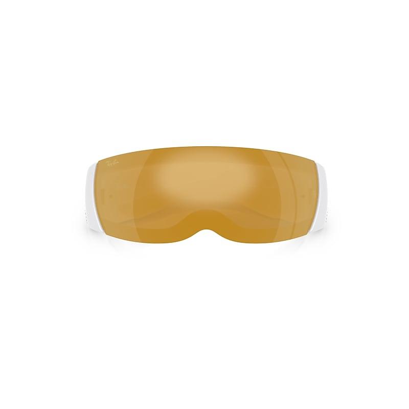 Ray-Ban Ultra Wrap 002 Next Generation Collection Sunglasses White Frame Gold Lenses by RAY-BAN