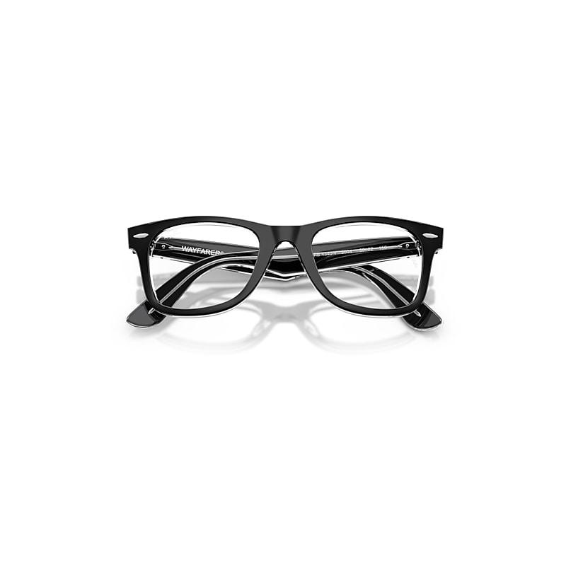 Ray-Ban Wayfarer Ease Optics Eyeglasses Black On Transparent Frame Clear Lenses Polarized by RAY-BAN