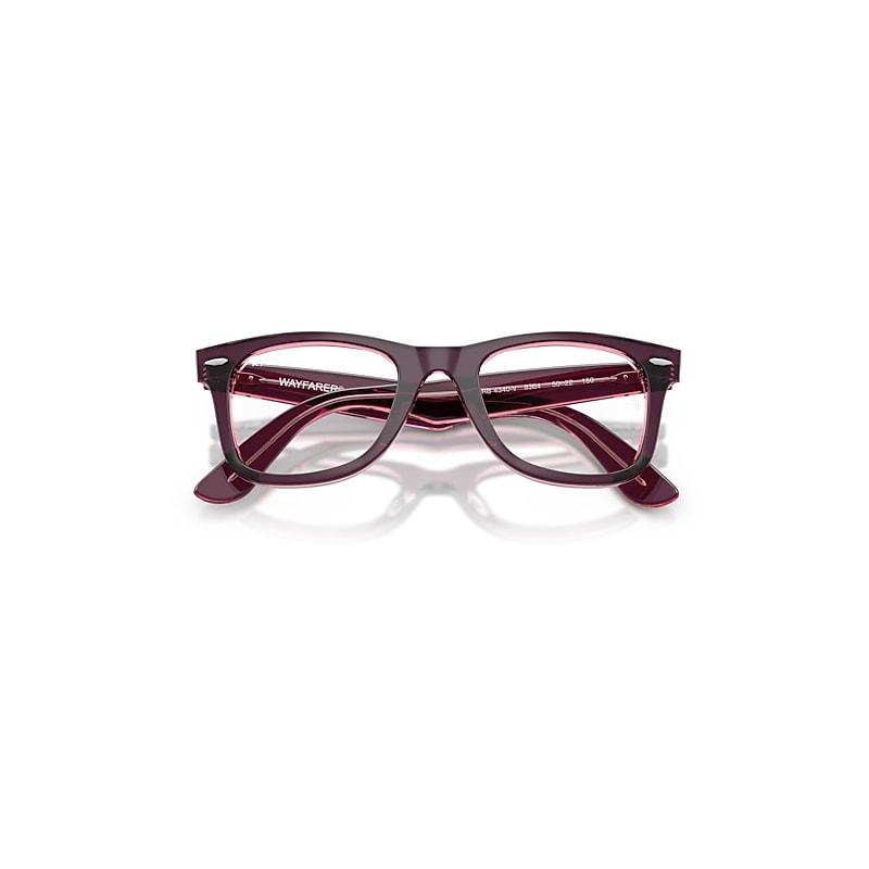 Ray-Ban Wayfarer Ease Optics Eyeglasses Violet On Transparent Pink Frame Clear Lenses Polarized by RAY-BAN